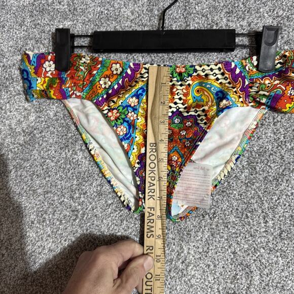 Luli Fama Bikini Swim Bottom Retro 70s Y2K Glam Boho Mandala Shimmer - Picture 5 of 9